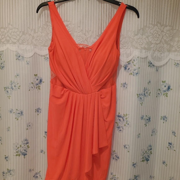 Hailey Adrianna Papell strapless orange party dress sz 4 - Picture 4 of 16